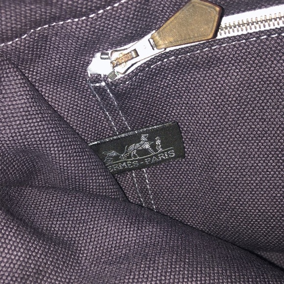 Hermes Small Canvas Gray Tote Bag - Picture 12 of 15